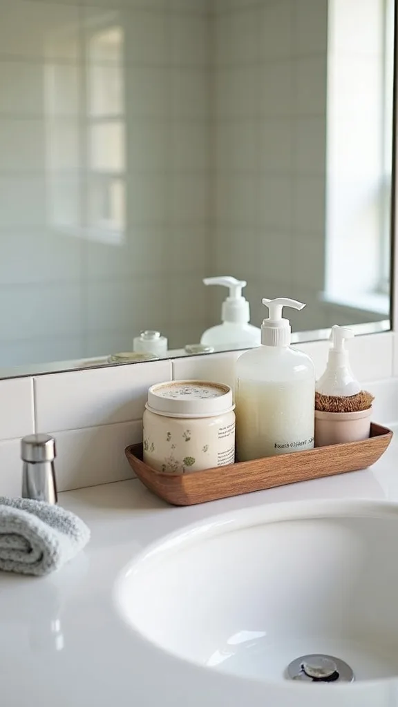 How do I keep cleaning supplies handy without looking messy?