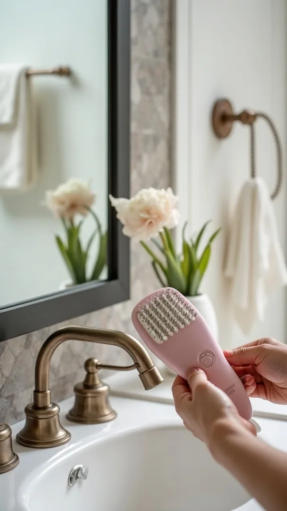 How do I handle hair tools safely in a busy family bathroom?