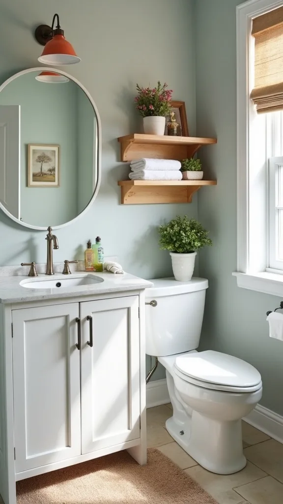 How can I add more storage in a small family bathroom?