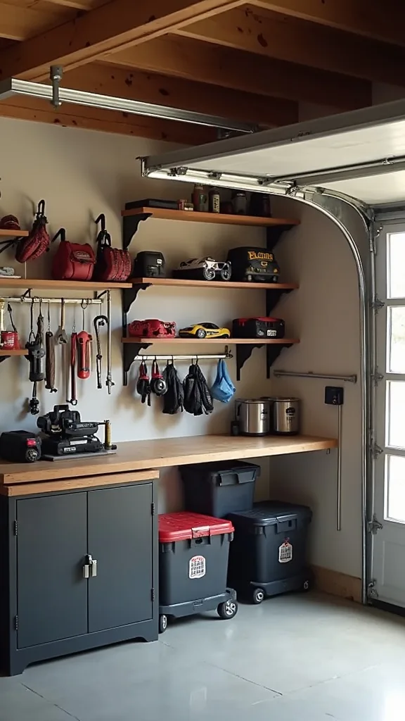 Use Wall-Mounted Bins for Gloves, Goggles, and Small Parts