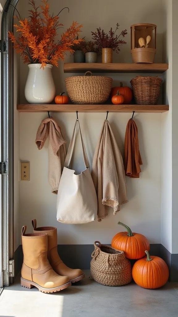 Create a “Fall Arrival” Shelf for Leaf Bags, Gloves, and Boots