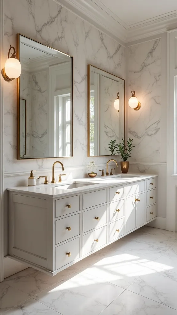 How do you make a double vanity feel balanced and not oversized?