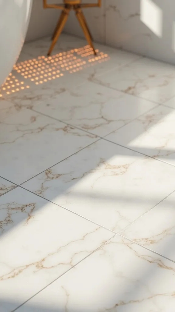 What tile works best over radiant heat for a warm, polished look?