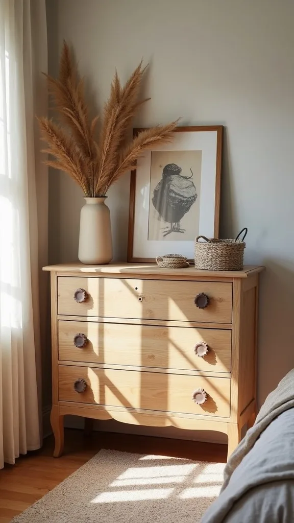 How can you upcycle a dresser to look modern-cozy without stripping it?