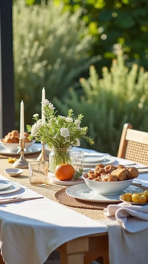 How can I update a patio table for late summer without a full tablescape?