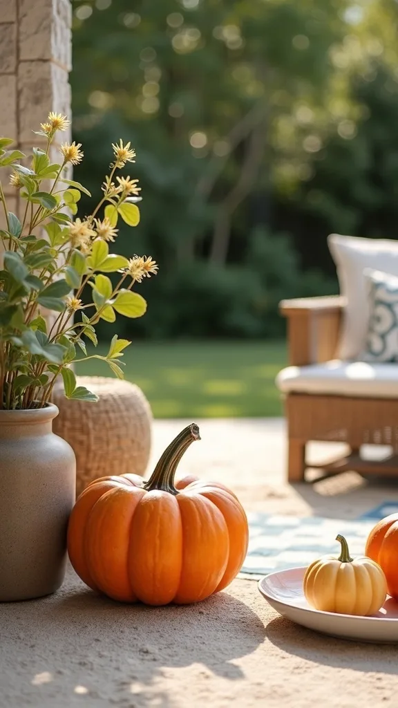 Where should I place pumpkins so they look tasteful, not cluttered?