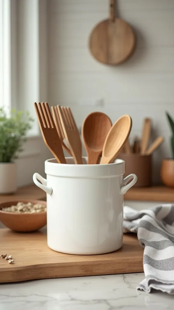 Use One “Prep Tools” Crock (and Ban Everything Else from the Counter)