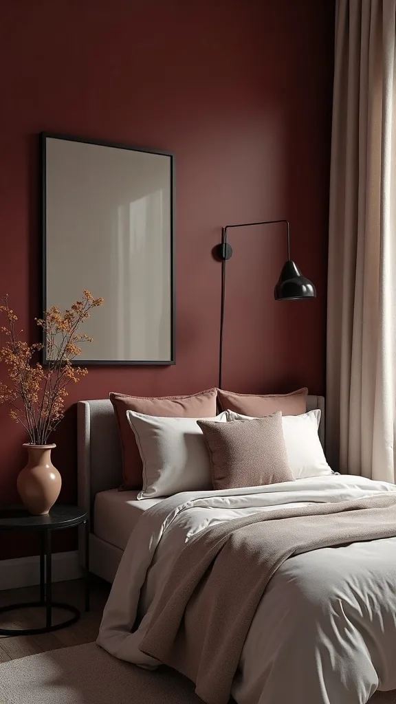 What art looks right against dusty burgundy walls?