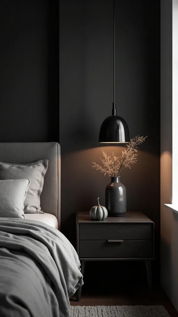 How do you style the nightstand so it feels calm, not crowded?