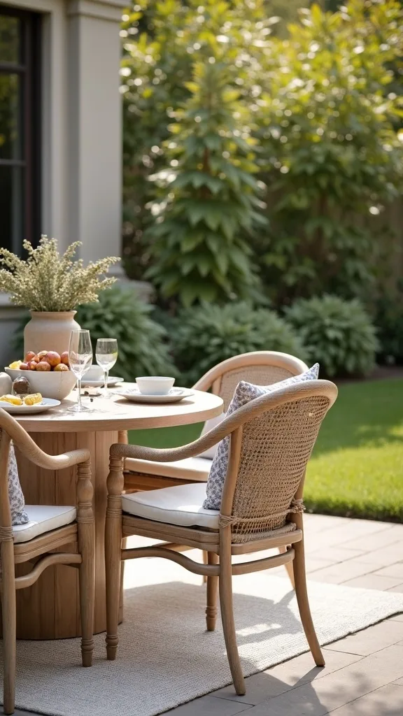 How do I protect my outdoor dining furniture before fall weather hits?