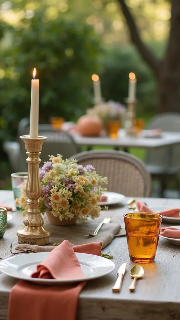 How can I make an outdoor dining setup feel special on a budget?