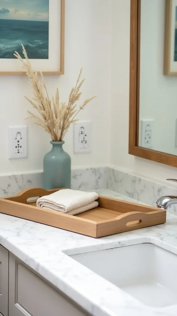 Create symmetry on the counter with a tray + one anchor item