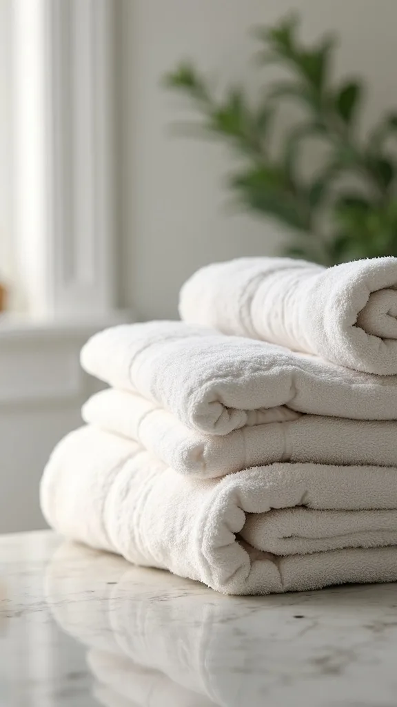Upgrade towels with layering: bath towel, hand towel, then a folded washcloth