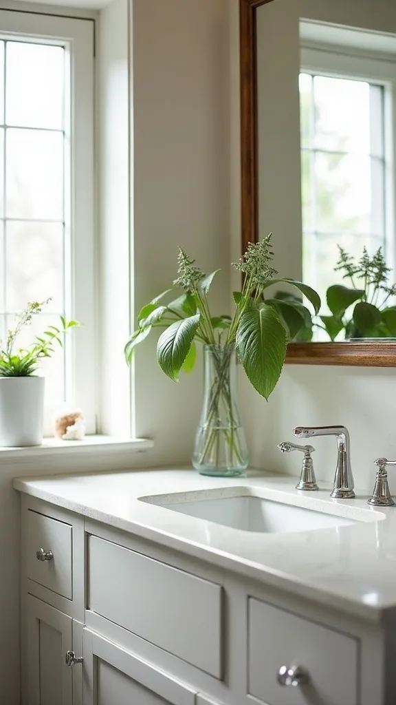 Add one plant (or a convincing faux) for softness and scale