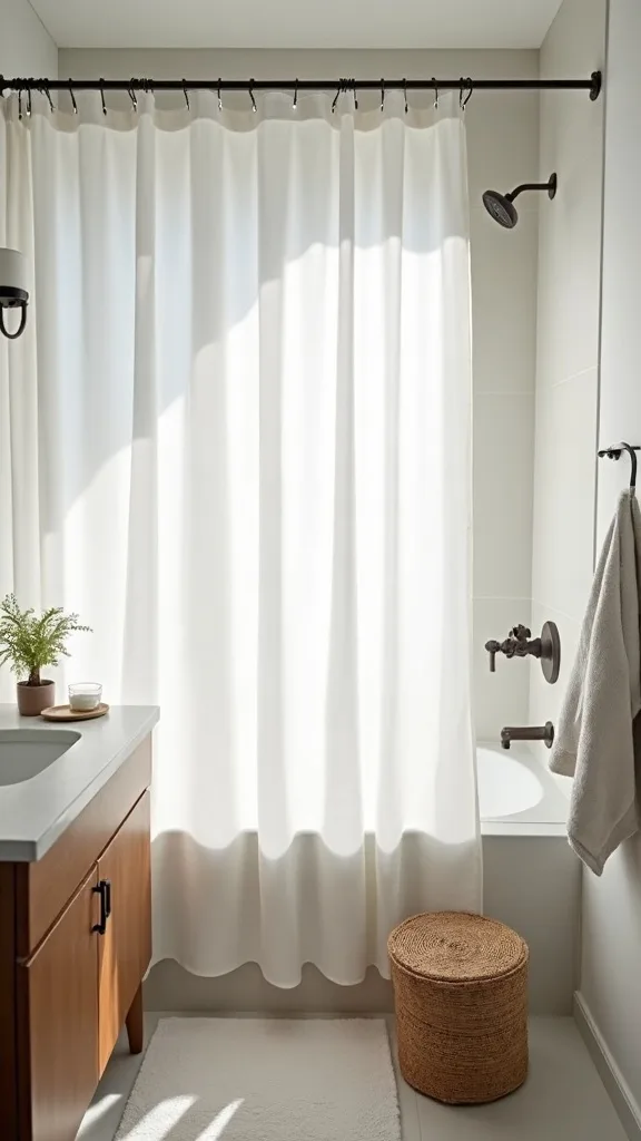 Wash or replace the shower curtain liner (avoid the “milky haze” look)