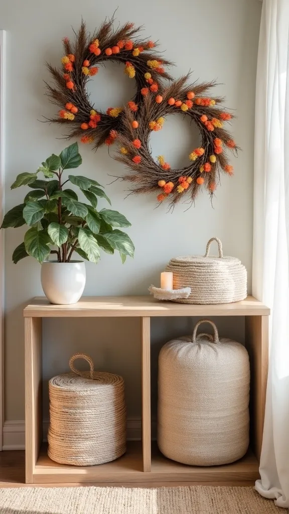 What’s the best way to store fall wreaths without crushing them?
