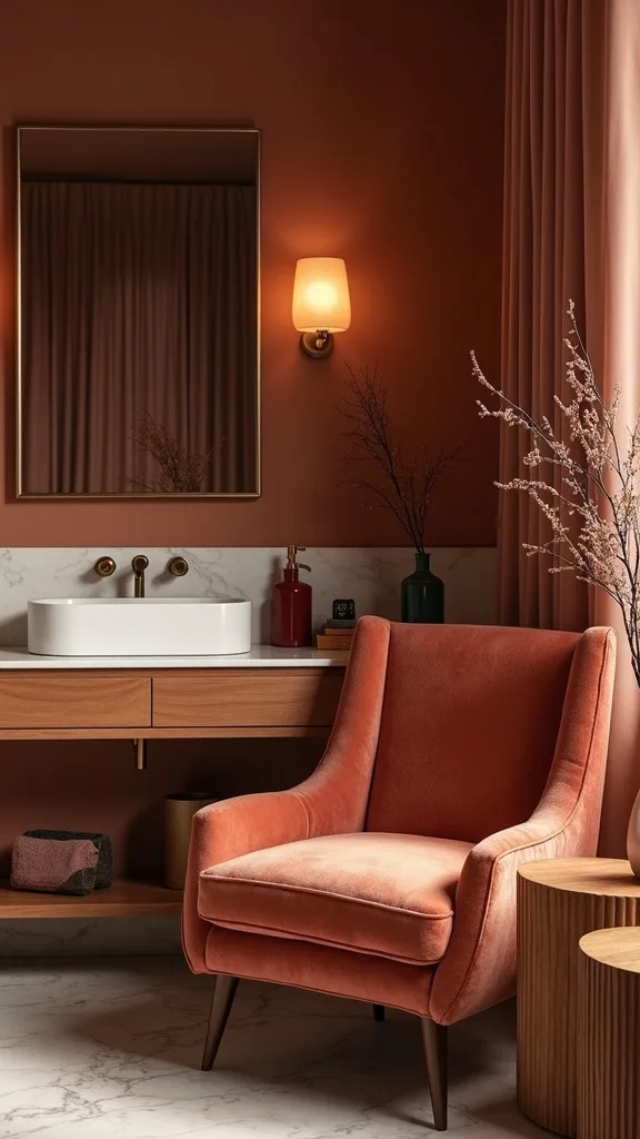 How can lighting make velvet and texture feel cozier at night?