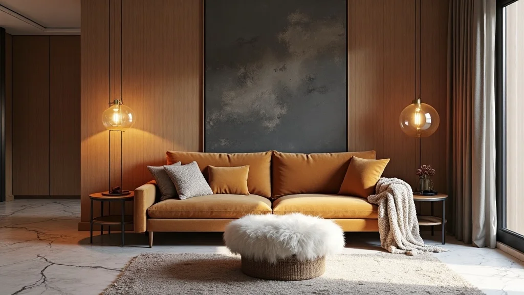 Velvet & Textured Fall Living Room Styling
