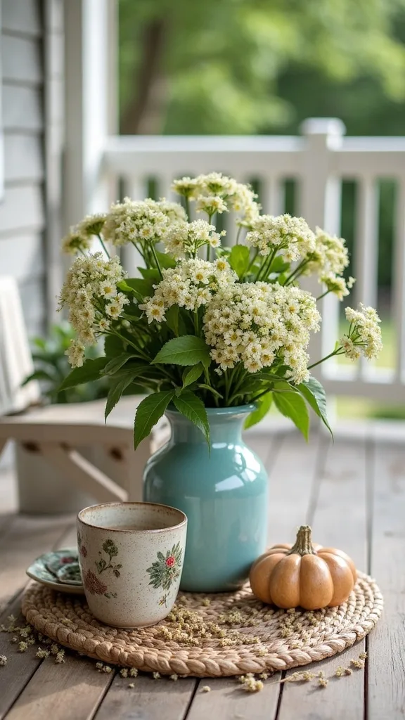 How do I create a porch centerpiece when I don’t have space for a table?