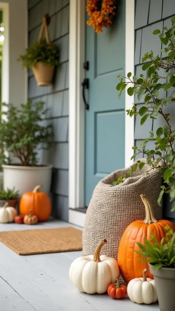 How do I decorate a front porch for fall later without re-buying everything?