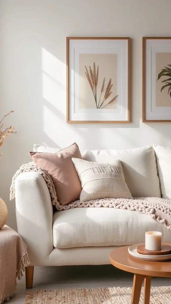 How do you make a basic sofa feel cozier with pillow covers (not new pillows)?