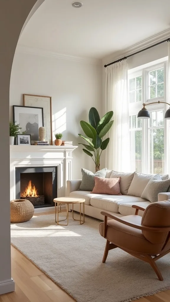 How can I make my entry-to-living-room transition feel more put together?