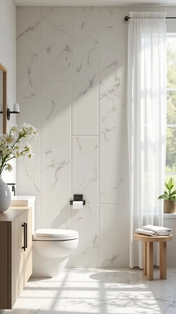 What’s a smart budget modern bathroom tile idea for a half bath?