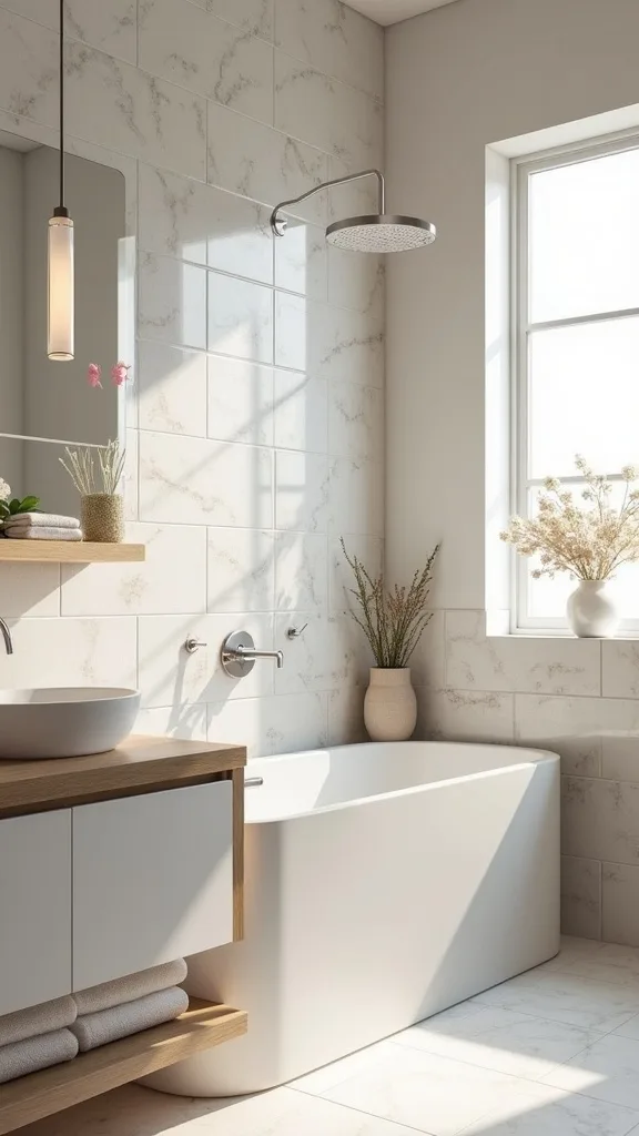 What’s the most affordable way to do a high-end stone look in bathroom tile?