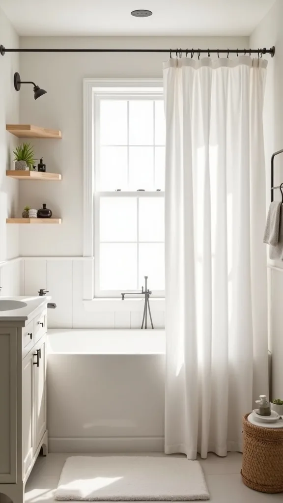 How do I make a shower curtain look tailored instead of flimsy?