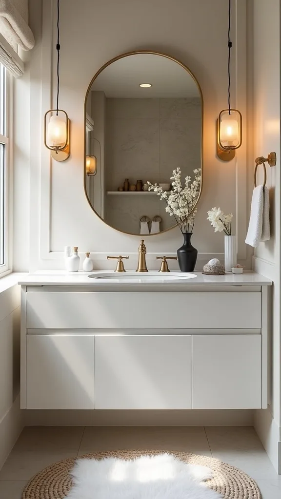 What’s an easy DIY shelving idea that doesn’t overwhelm a small bathroom?