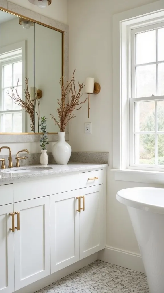 How can I add storage in a small bathroom without a bulky cabinet?