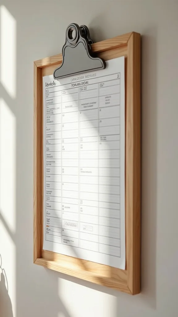 Command Center Clipboard Wall for Forms and Schedules