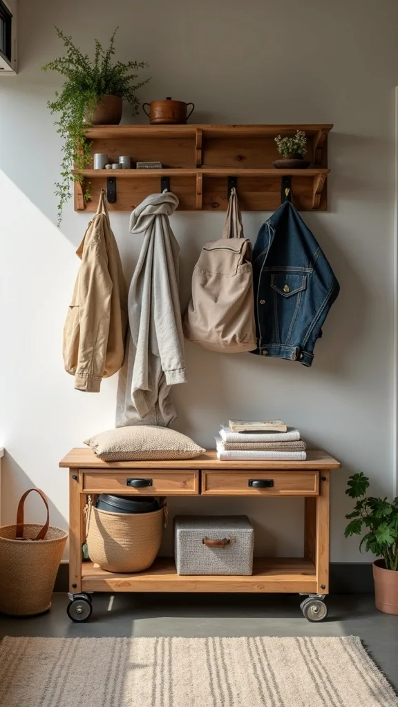 A Rolling Cart Family Hub for Tight Garage Walls