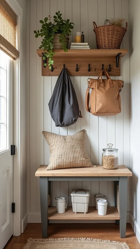 A “Lunch Bag Garage” Hook Rail