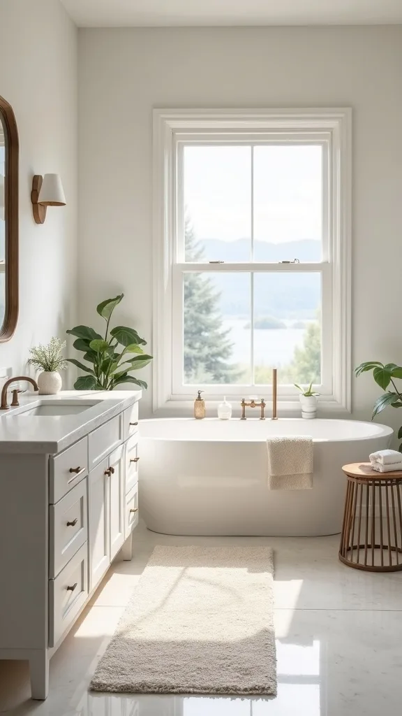 Which bath mat makes a small bathroom look bigger?