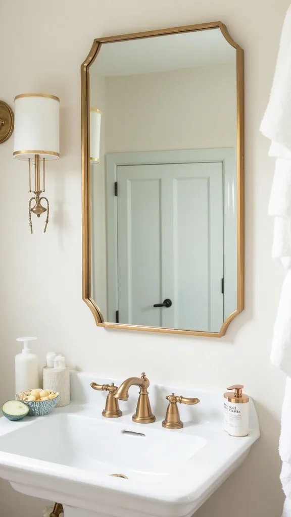 How do you update a bathroom mirror without replacing the vanity?