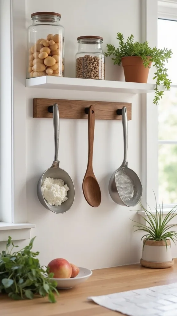 How Can I Use Wall Space for Kitchen Organization Without Making It Look Cluttered?