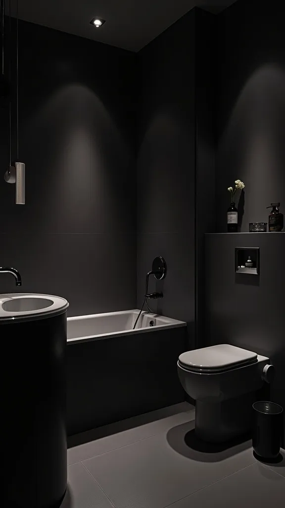 How do I make a small bathroom feel like a boutique hotel at night?
