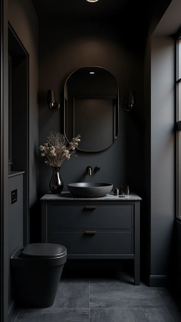 What’s the cheapest way to get a black bathroom look without painting the whole room?