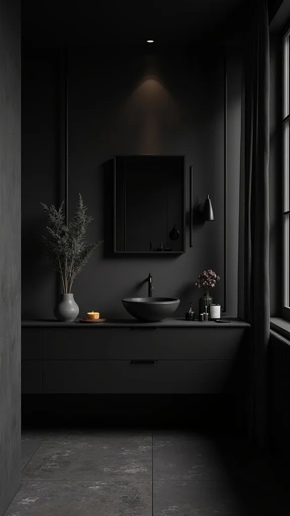 Can I do a gothic bathroom decor look with kids or roommates using the space?