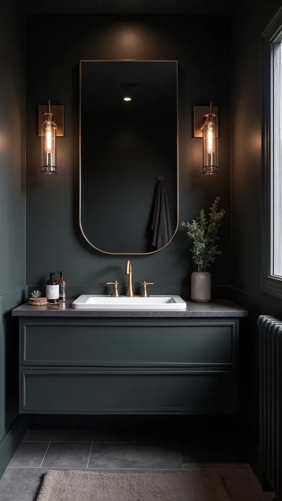 Which paint color actually reads ‘moody’ in a bathroom, not just ‘dark’?