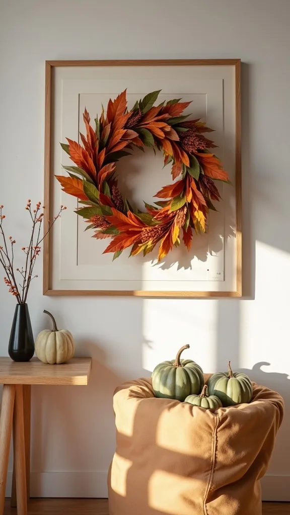 Small Space Apartment Fall Wreath (10–12 Inch Frame)