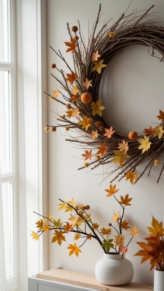Scandinavian-Inspired Birch and Eucalyptus Wreath