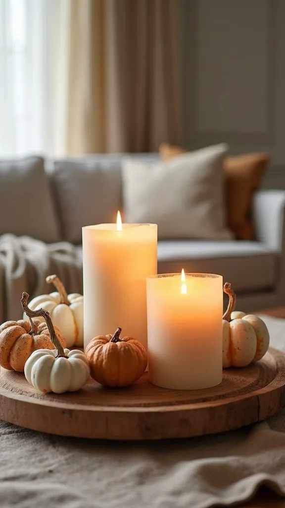 How do you make a small coffee table arrangement look bigger (without adding more stuff)?