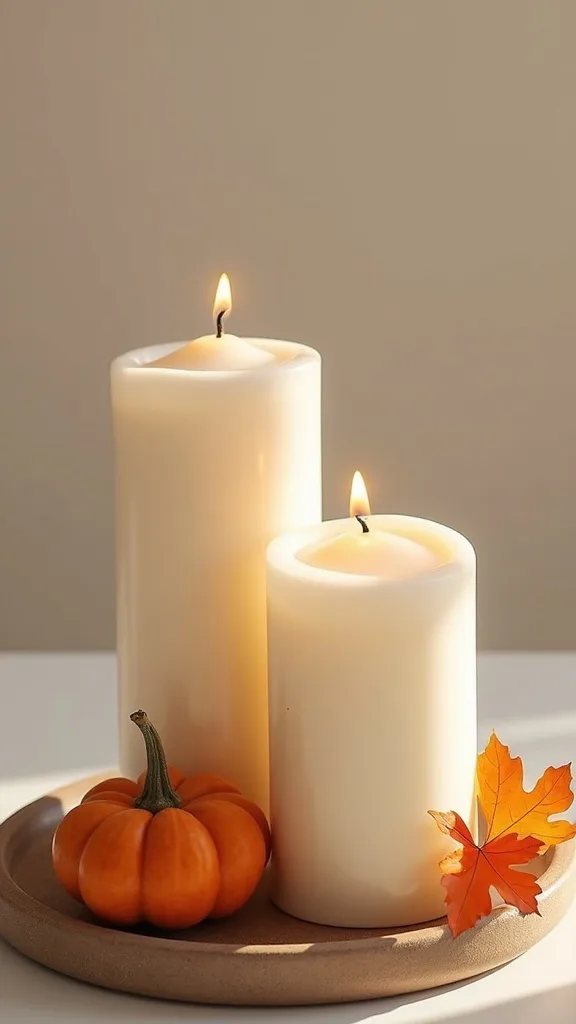 What candle colors work best with beige, gray, or white living rooms?