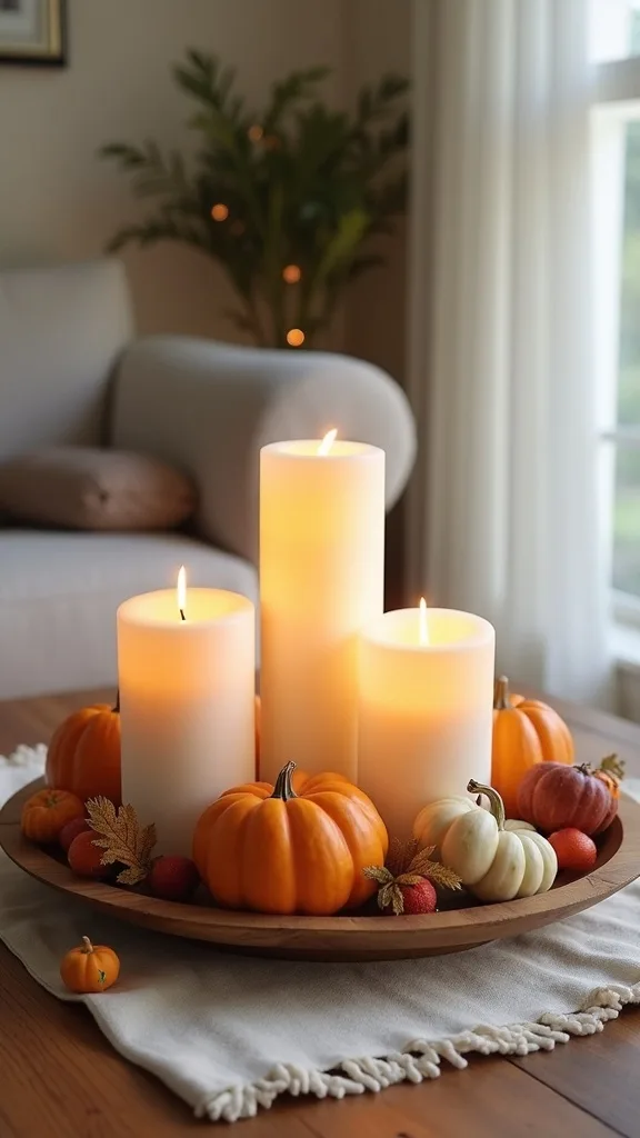 What’s the easiest way to make coffee table fall decor look intentional (not cluttered)?