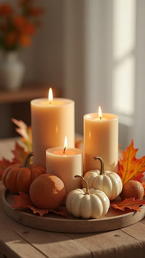 How do you style a traditional fall candle setup that still feels fresh?