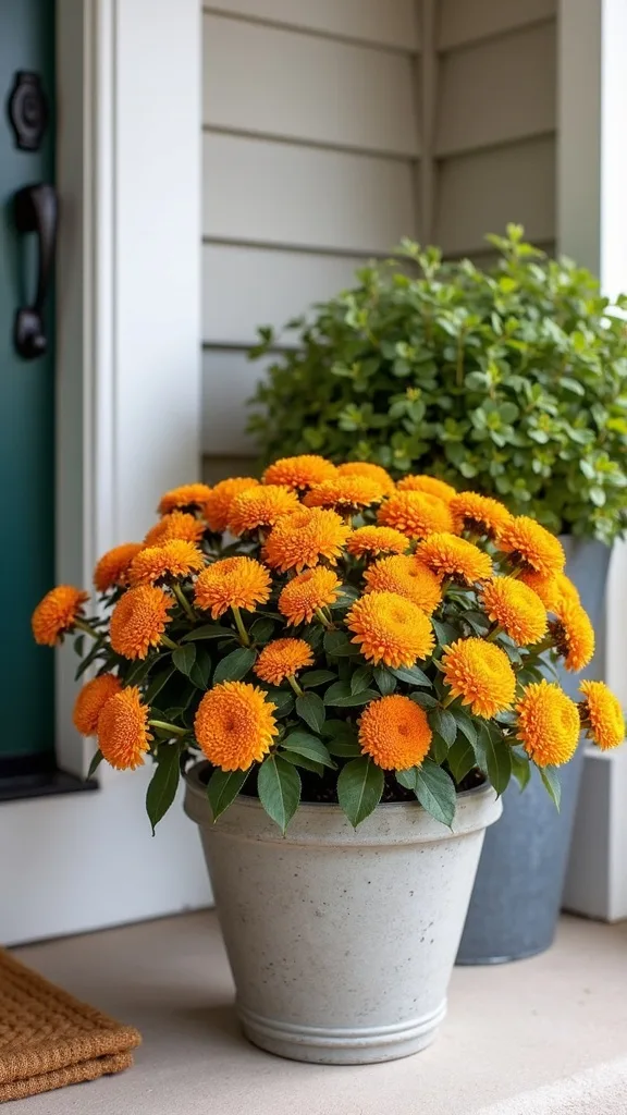 How do I keep mums from drying out on the front porch?