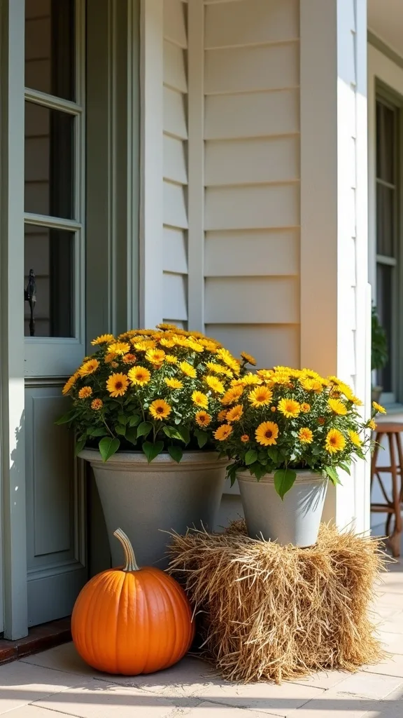 What’s the best way to use hay bales with planters (without the mess)?