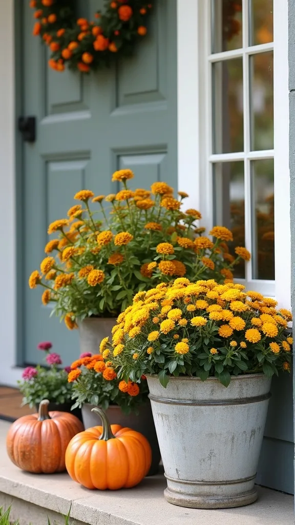 How do I make fall flower pots look taller without buying bigger plants?